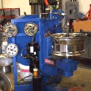 A custom designed Lehigh wheel straightening machine.