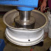 This bent alloy wheel will be repaired and back out today.